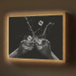 Whiskyglazen - Ijs - Spetters - Zwart Light Box met batterij (Wandlamp) middel -z3d_website