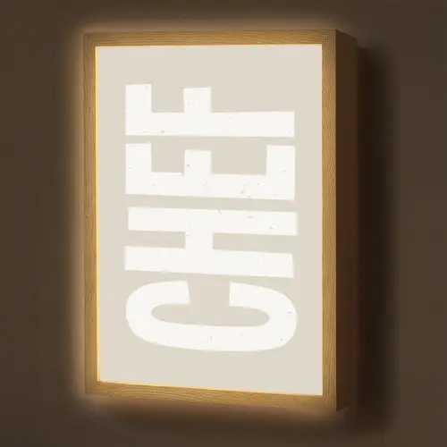 Wit - Chef - Decoratie - Japandi Light Box met batterij (Wandlamp) middel -z3d_website