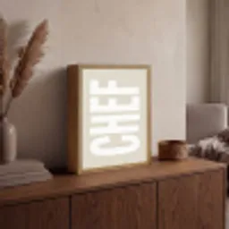 Wit - Chef - Decoratie - Japandi Light Box met batterij (Wandlamp) middel -sfeer2