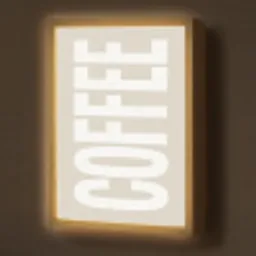 Wit - Koffie - Vintage - Decoratie Light Box met batterij (Wandlamp) middel -z3d_website