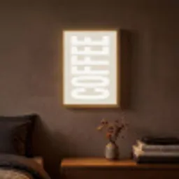 Wit - Koffie - Vintage - Decoratie Light Box met batterij (Wandlamp) middel -sfeer4