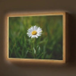 Wit - Madeliefje - Bloem - Gras Light Box met batterij (Wandlamp) middel -z3d_website