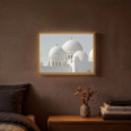 Witte koepels - Helderblauwe lucht - Islamitisch Light Box met batterij (Wandlamp) middel -sfeer4