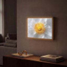 Wit - Bloem - Elegant Light Box met batterij (Wandlamp) middel -sfeer1