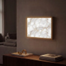 Wit - Goud - Marmer - Grijs Light Box met batterij (Wandlamp) middel 907 -sfeer1