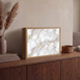 Wit - Goud - Marmer - Grijs Light Box met batterij (Wandlamp) middel 907 -sfeer2