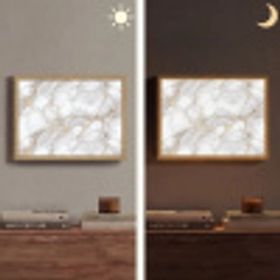 Wit - Goud - Marmer - Grijs Light Box met batterij (Wandlamp) middel 907 -sfeer3