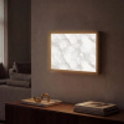 Wit - Marmer - Bruin Light Box met batterij (Wandlamp) middel 907 -sfeer1
