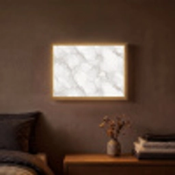 Wit - Marmer - Bruin Light Box met batterij (Wandlamp) middel 907 -sfeer4