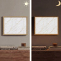 Wit - Marmer - Goud - Luxueus Light Box met batterij (Wandlamp) middel 907 -sfeer3