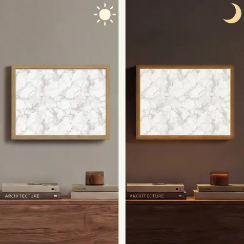 Wit - Marmer - Grijs Light Box met batterij (Wandlamp) middel 907 -sfeer3