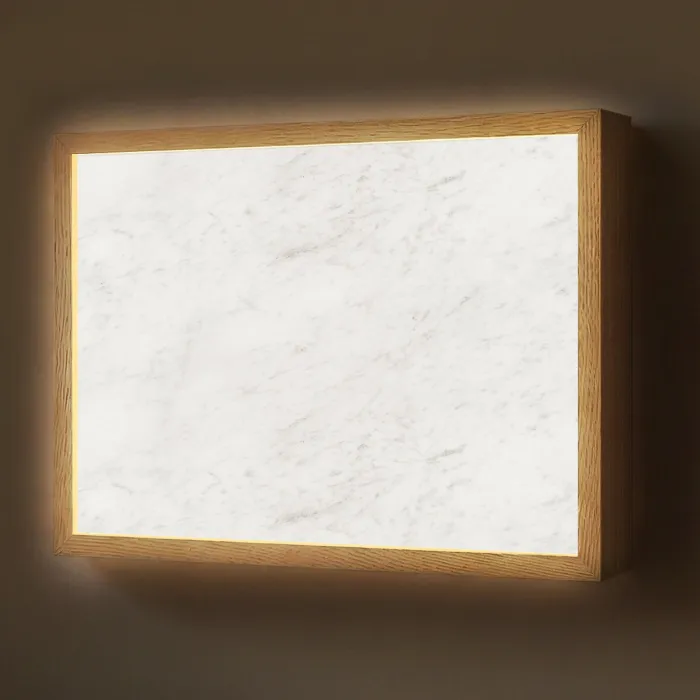 Wit - Marmer - Grijze aders Light Box met batterij (Wandlamp) middel 907 -z3d_website
