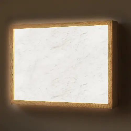Wit - Marmer - Grijze aders Light Box met batterij (Wandlamp) middel 907 -z3d_website