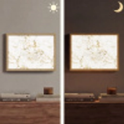 Wit - Marmer - Luxe - Goud Light Box met batterij (Wandlamp) middel 907 -sfeer3
