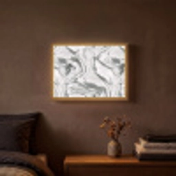 Wit - Marmer - Golvend - Grafiet Light Box met batterij (Wandlamp) middel 907 -sfeer4