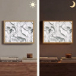 Wit - Marmer - Golvend - Grafiet Light Box met batterij (Wandlamp) middel 907 -sfeer3