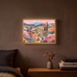 Witte bergtop - Modern - Kleurrijk Light Box met batterij (Wandlamp) middel -sfeer4