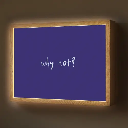 Why not - Blauw - Handgeschreven Light Box met batterij (Wandlamp) middel -z3d_website