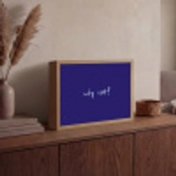 Why not - Blauw - Handgeschreven Light Box met batterij (Wandlamp) middel -sfeer2
