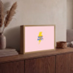 Why not - Bliksem - Roze Light Box met batterij (Wandlamp) middel -sfeer2