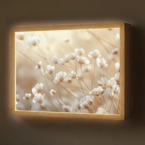 Wilde - Bloemen - Wit Light Box met batterij (Wandlamp) middel -z3d_website