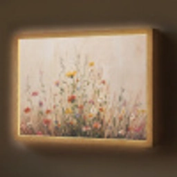 Wilde bloemen - Penseelstreken - Rustgevend Light Box met batterij (Wandlamp) middel -z3d_website