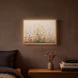 Wilde bloemen - Penseelstreken - Rustgevend Light Box met batterij (Wandlamp) middel -sfeer4