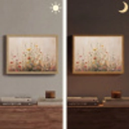 Wilde bloemen - Penseelstreken - Rustgevend Light Box met batterij (Wandlamp) middel -sfeer3