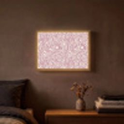 Kronkelende lijn - Magenta - Crème Light Box met batterij (Wandlamp) middel 907 -sfeer4