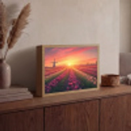Windmolen - Zonsondergang - Landschap Light Box met batterij (Wandlamp) middel -sfeer2