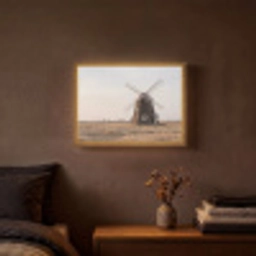 Windmolens - Landschap - Veld Light Box met batterij (Wandlamp) middel -sfeer4