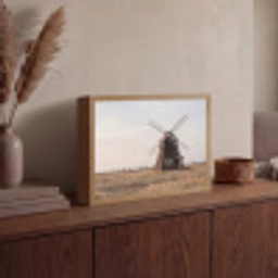 Windmolens - Landschap - Veld Light Box met batterij (Wandlamp) middel -sfeer2