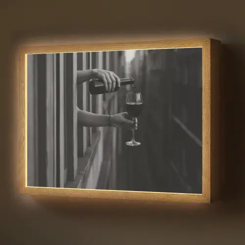 Wijnfles - Glas - Handen - Raam Light Box met batterij (Wandlamp) middel -z3d_website