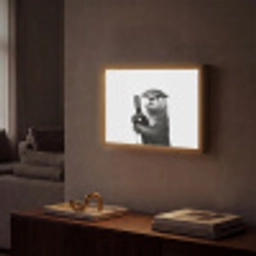 Wijnfles - Otter - Zwart Light Box met batterij (Wandlamp) middel -sfeer1