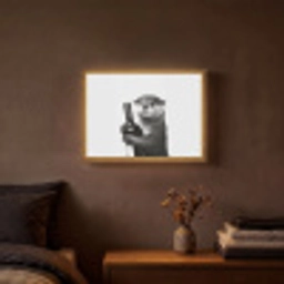 Wijnfles - Otter - Zwart Light Box met batterij (Wandlamp) middel -sfeer4