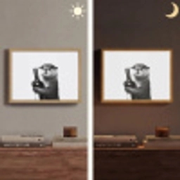 Wijnfles - Otter - Zwart Light Box met batterij (Wandlamp) middel -sfeer3