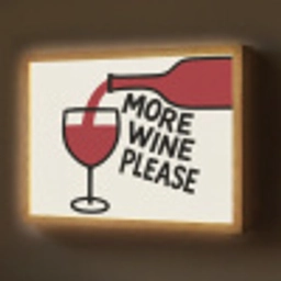 Wijnfles - Quote - Rood - Glas Light Box met batterij (Wandlamp) middel -z3d_website