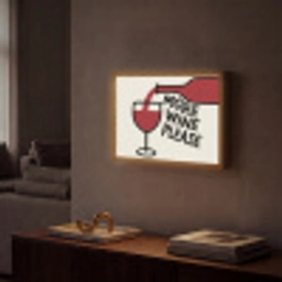 Wijnfles - Quote - Rood - Glas Light Box met batterij (Wandlamp) middel -sfeer1