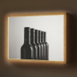 Wijnflessen - Zwart - Minimalistisch Light Box met batterij (Wandlamp) middel -z3d_website