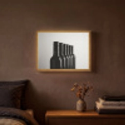Wijnflessen - Zwart - Minimalistisch Light Box met batterij (Wandlamp) middel -sfeer4