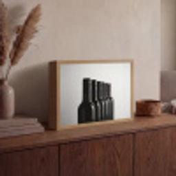 Wijnflessen - Zwart - Minimalistisch Light Box met batterij (Wandlamp) middel -sfeer2