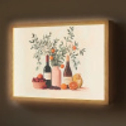 Wijnflessen - Takken - Sinaasappels Light Box met batterij (Wandlamp) middel -z3d_website