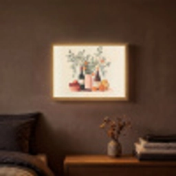 Wijnflessen - Takken - Sinaasappels Light Box met batterij (Wandlamp) middel -sfeer4