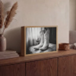 Wijn - Cowboylaarzen - Raamlicht - Wit Light Box met batterij (Wandlamp) middel -sfeer2