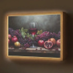 Wijn - Fruit - Stilleven Light Box met batterij (Wandlamp) middel -z3d_website