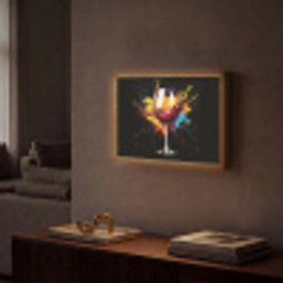 Wijn - Glas - Graffiti - Borrel - Rood - Verf Light Box met batterij (Wandlamp) middel -sfeer1