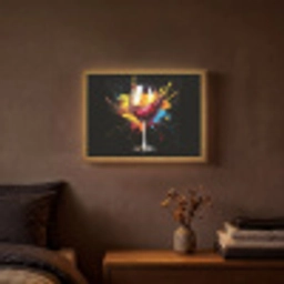 Wijn - Glas - Graffiti - Borrel - Rood - Verf Light Box met batterij (Wandlamp) middel -sfeer4