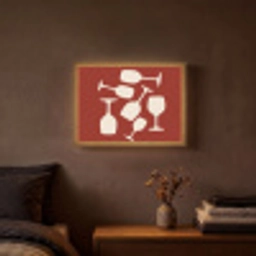 Wijnglazen - Silhouetten - Wit Light Box met batterij (Wandlamp) middel -sfeer4
