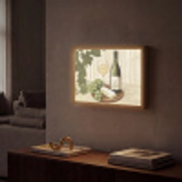 Wijn - Druiven - Kaas - Bladeren Light Box met batterij (Wandlamp) middel -sfeer1