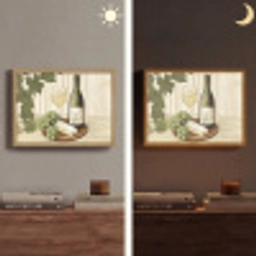 Wijn - Druiven - Kaas - Bladeren Light Box met batterij (Wandlamp) middel -sfeer3